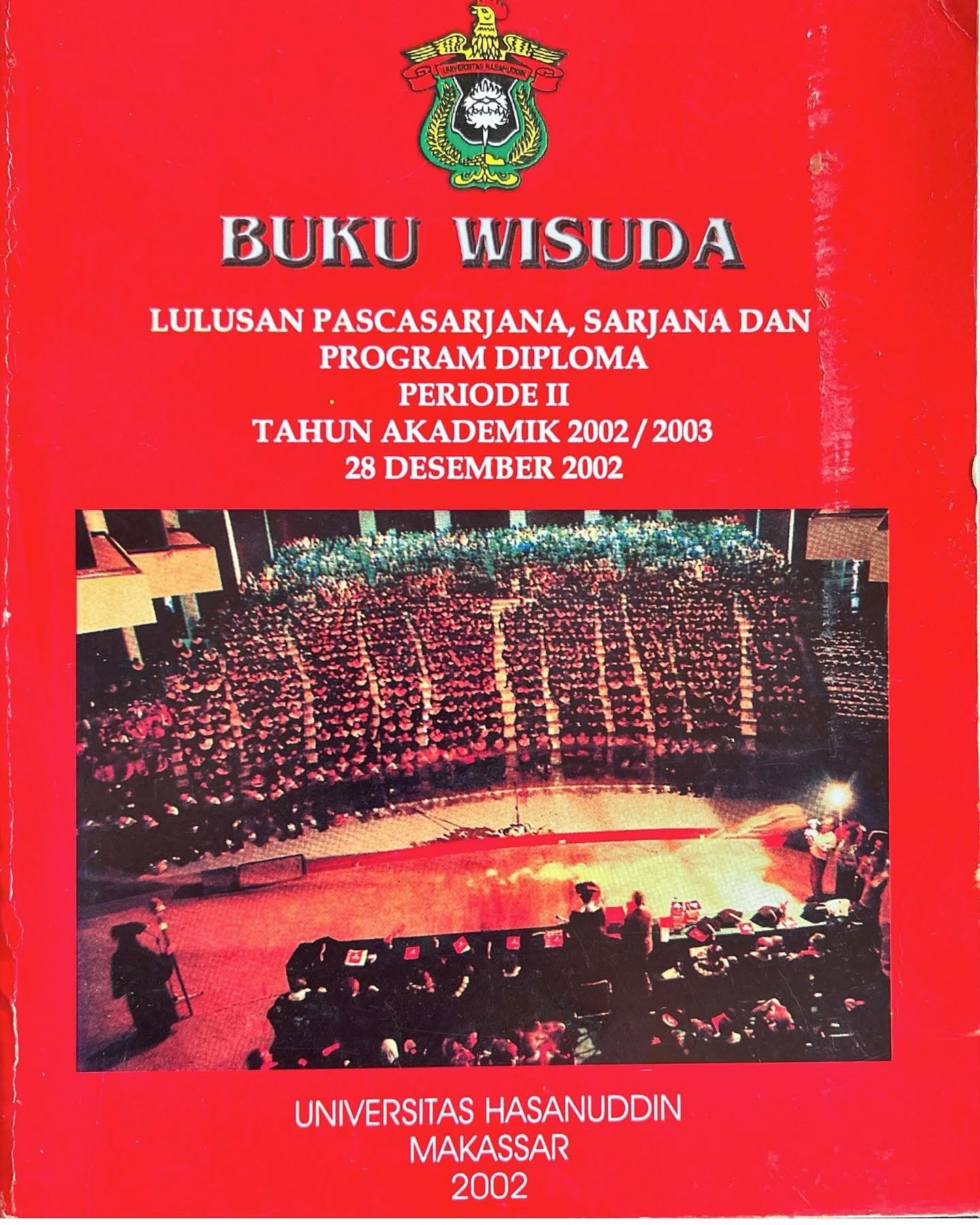 Universitas Hasanuddin graduation book for the 2002 academic year